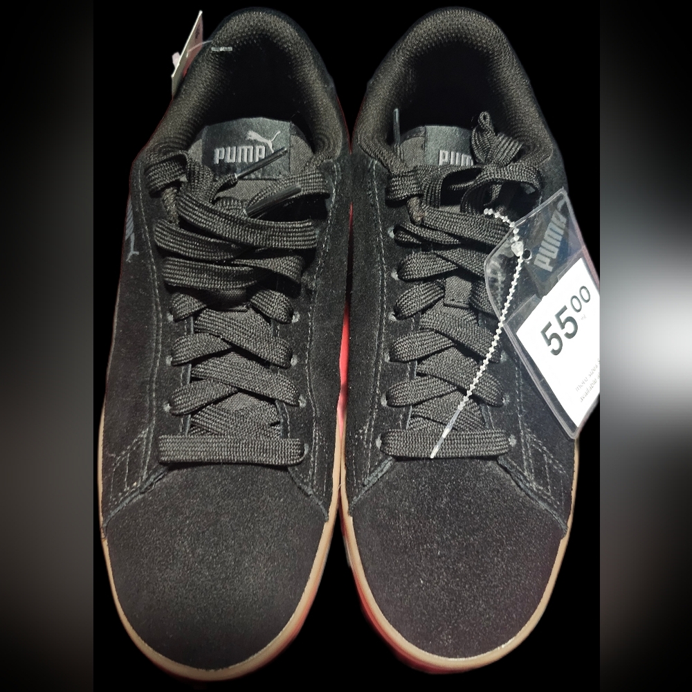NWT Mens Puma Smash V2 Suede Black - Size 8 HTF